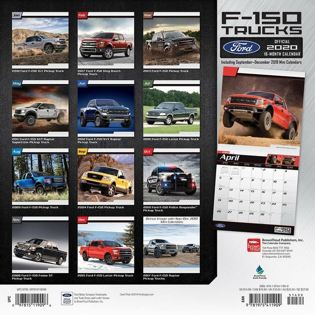 2020 Ford F 150 Trucks 12 X 12 Wall Calendar Browntrout