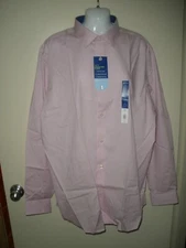 #981 Apt. 9 Athletic-Fit Premier Flex Dress Shirt XL 17 17 1/2 36/37 Pink New