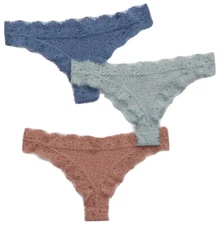 Aerie American Eagle Lace Thong Underwear 3-Pack Women’s Size L Large New NIB