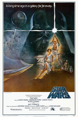 1977 Star Wars Episode IV A New Hope Movie Poster 11X17 Darth Vader Luke  