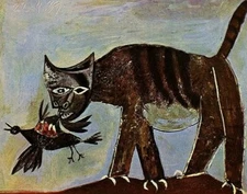 Print or Canvas -    Cat Catching a Bird, 1939 by Picasso