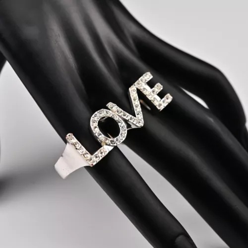 LOVE Letter Original Vintage Rhinestone Designer Cubic Zirconia Dual Estate Ring