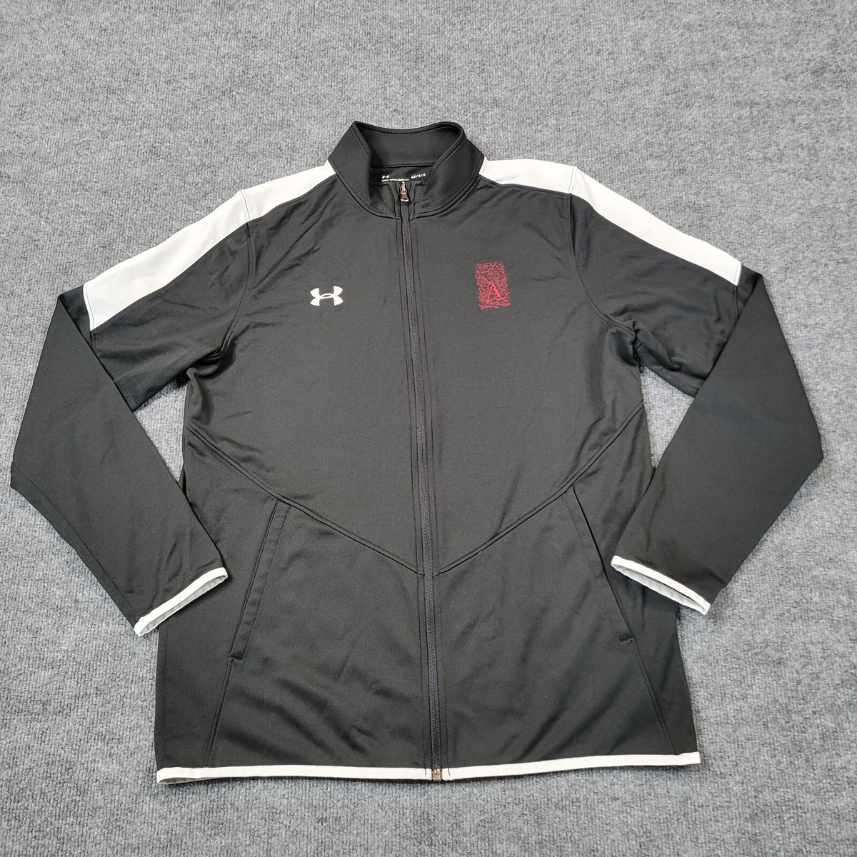 Under Armour Jacket Womens Large Black Athletic Zip Loose Track