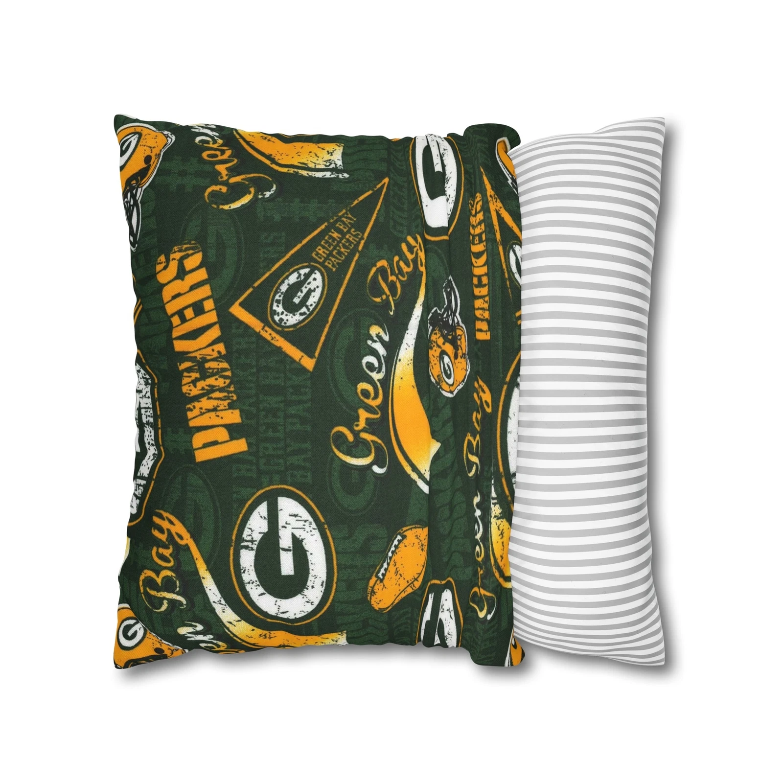 Green Bay Packers Spun Square Throw Pillow