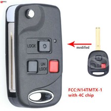 Replacement Flip Remote Key Fob 312mhz For Lexus Rx300 1999-2003 N14tmtx-1 - 4c Replacement Flip Remote Key Fob 312mhz For Lexus Rx300 1999-2003 N14tmtx-1 - 4c
