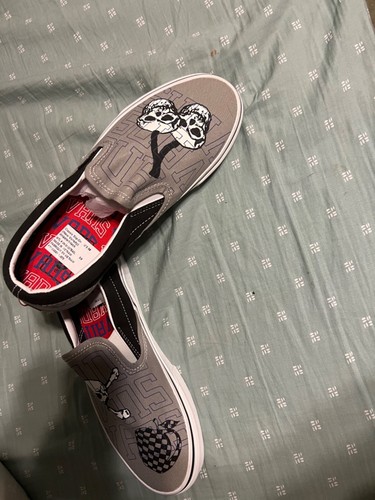Vans New Varsity Slip-On Skate Shoes Sneakers Drizzle/Black VN0A33TB43L  Size 9 | eBay