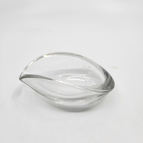 Mundgeblasene klare Kunstglas Schüssel Schmuck Kleingeld Schlüssel 4" x 3" gebraucht LESEN