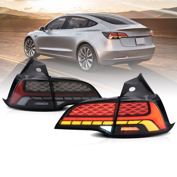 Vland LED RüCkleuchten FüR Tesla Model 3 Model Y 2017-2024 Animation&Sequential-image