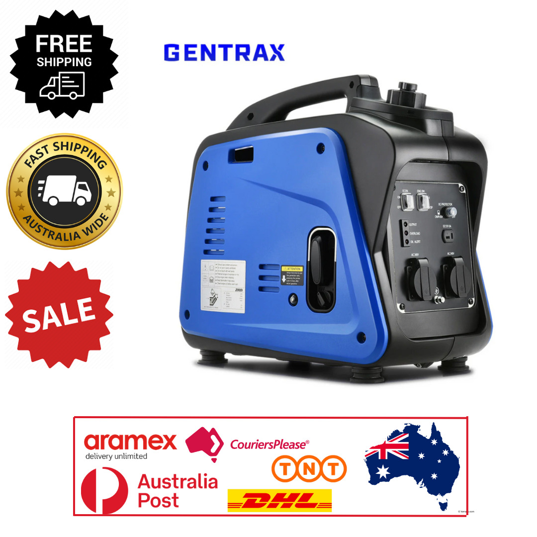 GENTRAX 2000W Inverter Generator Pure Sine Wave Portable Camping Petrol AUS