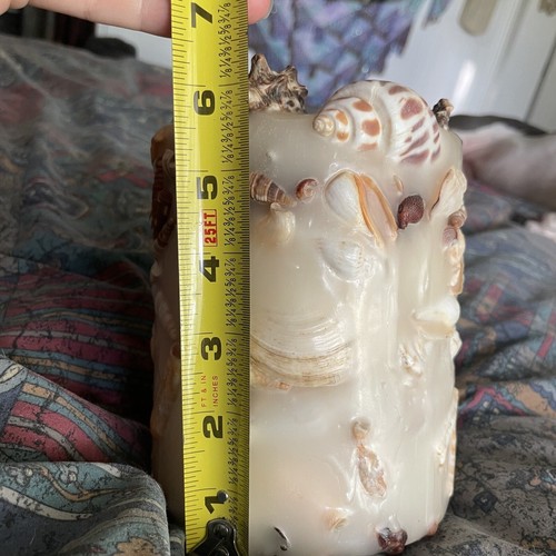 Permanent Decorative Candle Pillar Embedded Seashells Turns Into Candle Holder - Picture 9 of 10