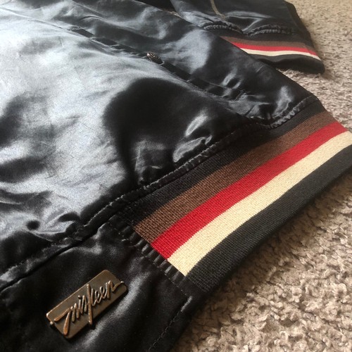 Miskeen Originals Satin Black Bomber Jacket 3XL Mens Embroidered Skull - Picture 6 of 18