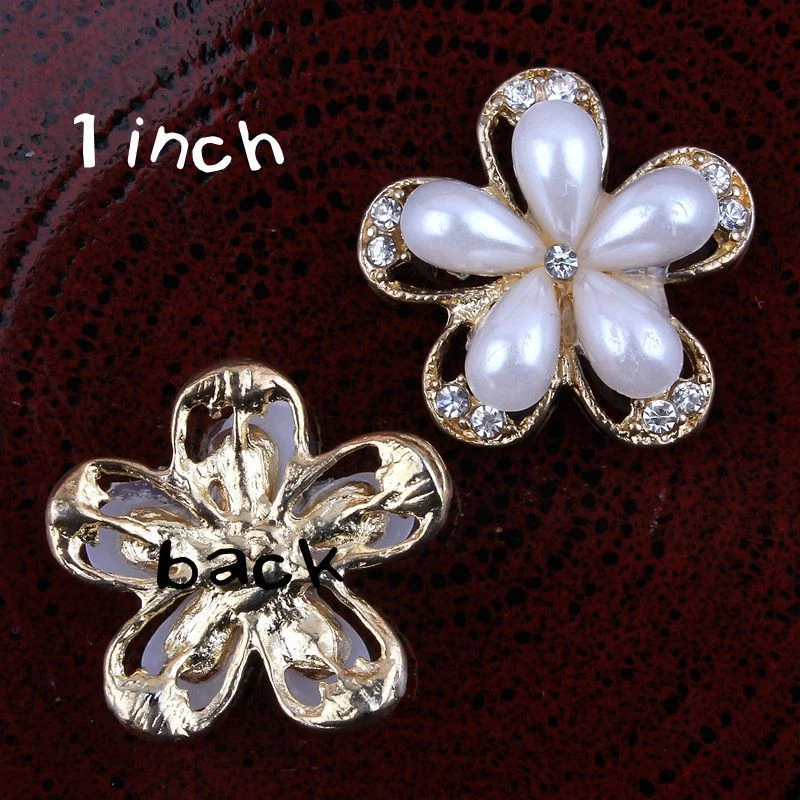 20pcs 25mm Rhinestone Buttons Bling Alloy Crystal Flatback Buttons for Wedding - Image 2 of 4