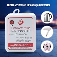 Max. 3000W Voltage Converter Transformer Step-Up Only 100V-120V to AC 220V-240V