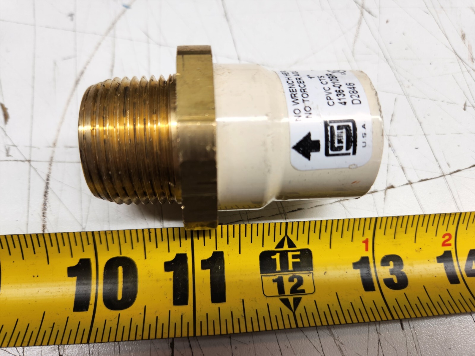 Spears 4136-010BR 1" Brass MNPT Threaded x 1" CPVC CTS Adapter Brand New