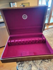 Vintage Naken`s Flatware  Silverware  Wood Storage Chest Case