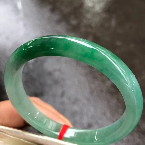 Certified Natural Grade AAA Icy Green Burmese Jade jadeite bracelet bangle 56MM-