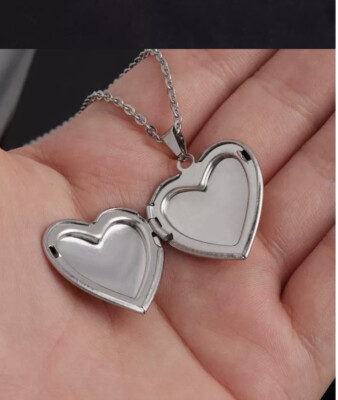 Stainless Steel Photo Frame Chain Necklace Heart Locket