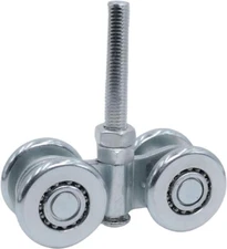 (Set of 2) 46mm Double Wheel Rail Hanging Trolley Barn Door Track Rollers