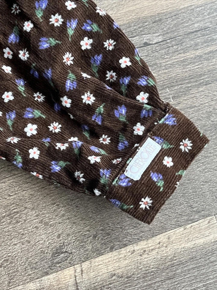 Maxi Camisa Vestido Cherokee Niñas Pana Broches Manga Larga Estampado Floral Marrón L Foto 2 de 4