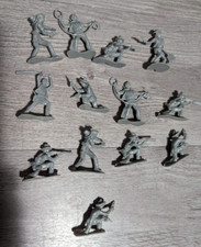 Vintage Lot of 13 2" Gray Cowboy Classic Toy Soldiers Plastic Western Figures