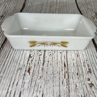 VTG ANCHOR HOCKING FIRE-KING 'WHEAT' MILK GLASS RECTANGULAR BAKING DISH 1 1/2 QT