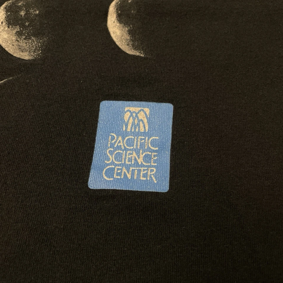 Camisa Fases Lunares Juvenil Extra Grande Negra Centro de Ciencias Científico Niños Niños Foto 3 de 4