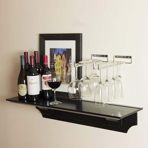 30cm Stemware Wine Glass Rack Wall Mountable Wrought Iron Black AUH G JL - Picture 7 of 8