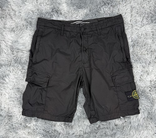 Stone Island Cargo Shorts schwarz 32 34 17" quer UVP 275£ Jacke Mantel Fleece