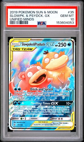 Slowpoke & Psyduck-GX graded PSA 10 for sale on eBay