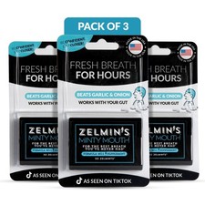Zelmin's Minty Mouth Breath Freshener - 3 Pack Long 50 Count Pack of 3