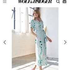 Marianna Deri maxi dress Colour Blots Print Maxi with Detachable Wide Belt XXL