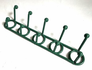 Vintage YAFFA Do Re Mi Wall Hooks Towel Hat Coat Rack MCM Plastic Hanging Green