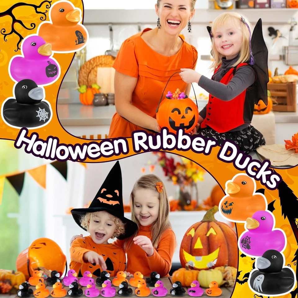 100 Piezas Patos de Goma de Halloween a Granel 1.57 Pulgadas Mini Patos de Goma de Novedad de Lujo para Foto 4 de 4
