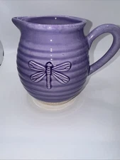 Teleflora Lavender Dragonfly Pitcher Vase – Ceramic Flower Jug 6” Made in China