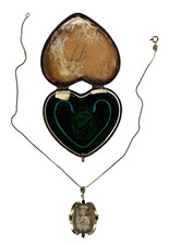 Fine Antique Edwardian Art Nouveau 9ct Gold & Sapphire Locket Pendant- Heart Box