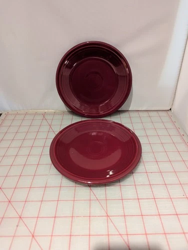 2 Fiestaware 7.25" Salad Dessert Plates Cinnabar Retired