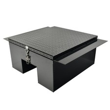 22x24x12 Diamond Tread Black Aluminum In-frame Truck Tool Box Wnotched Bottom 22x24x12 Diamond Tread Black Aluminum In-frame Truck Tool Box Wnotched Bottom