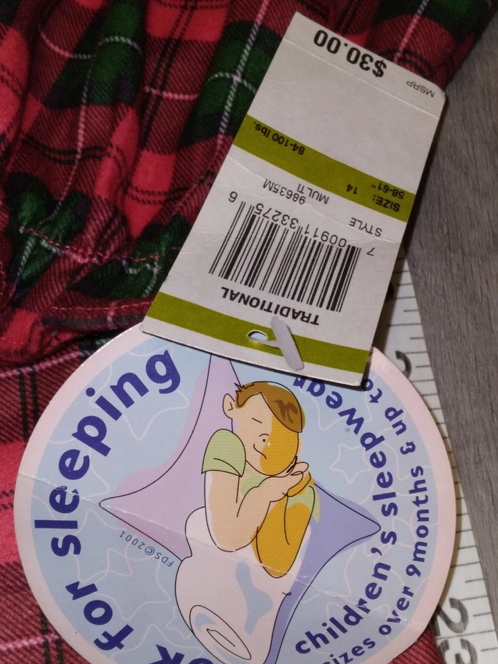 NIÑAS 14 CAMISÓN DE NAVIDAD A CUADROS TOP CON VOLANTES BTTM ENCAJE NUEVO CON ETIQUETAS $30 REGALO? Foto 4 de 4