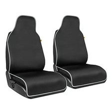 CAT Waterproof Car Seat Covers for Front 2 Piece Set Black with Gray Trim
