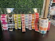 Used Clear Label Dispenser Rack w/ Labels
