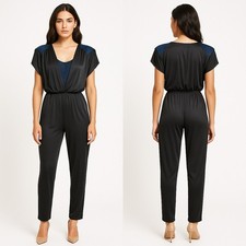 Vintage Stash Glam 70 s Disco Metallic Shimmer Jumpsuit Sleeveless, Size M/L