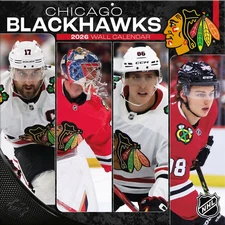 Turner Licensing,  NHL Chicago Blackhawks 2026 Wall Calendar, 12'' X 12'', 12-Mo