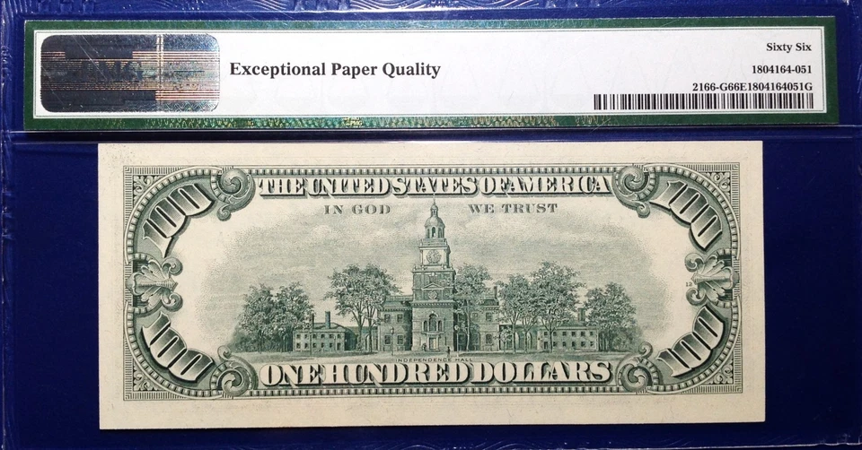 1969C $100 Federal Reserve Note Fr-2166-G Chicago PMG66 Gem EPQ - Image 2 of 2