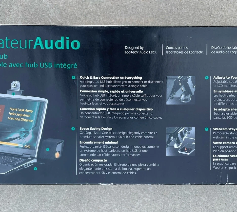 New Logitech AudioHub Notebook Speakers System with Integrated USB Hub NIB - Image 2 of 4