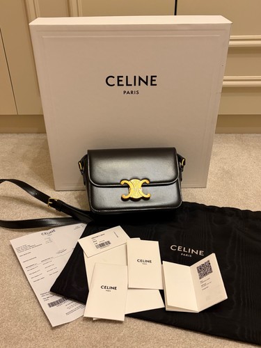 CELINE Teen Triomph Bag in Shiny Calfskin