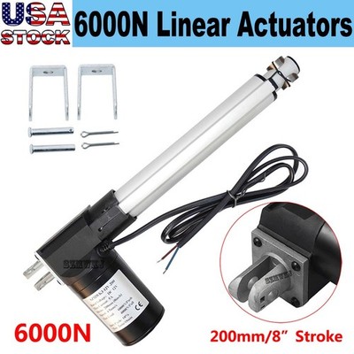Heavy Duty 8'' inch 6000N 1320lbs Linear Actuator 12V Electric Motors W/ Brackets