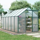 6x12FT Green Aluminum Walk-In Polycarbonate Greenhouse, Easy Setup with Vent