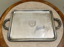 Dom Perignon Moet Chandon engraved silver plate champagne tray France St Hilaire