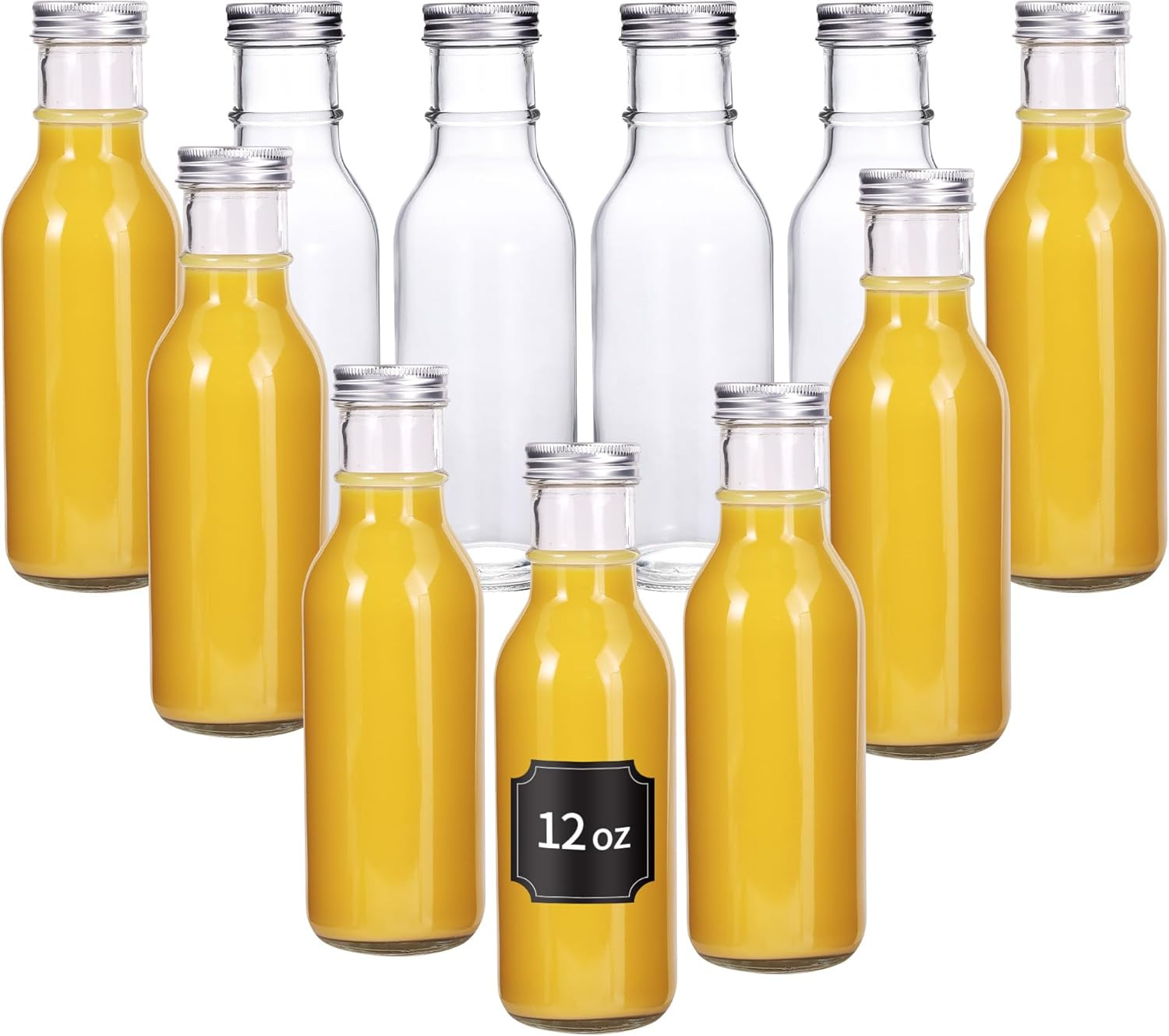 Bottles, Glass Bottles With Lids For Juicing, Homemade Sauce, Olive Oi