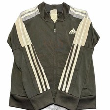 Adidas Boy's Black with White Stripes Full-Zip Track Jacket Youth S